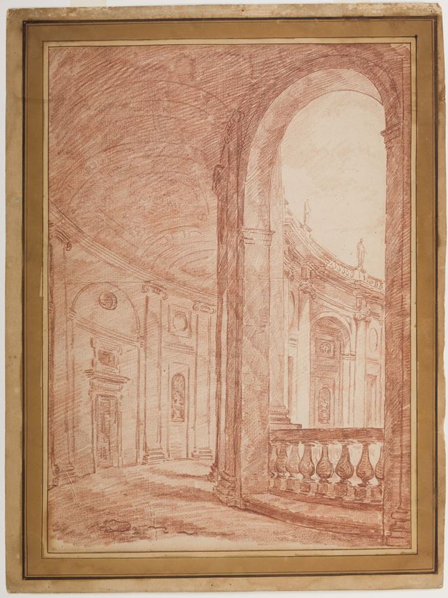 Hubert Robert - The Loggia on the Upper Floor of the Palazzo Farnese at Caprarola | MasterArt